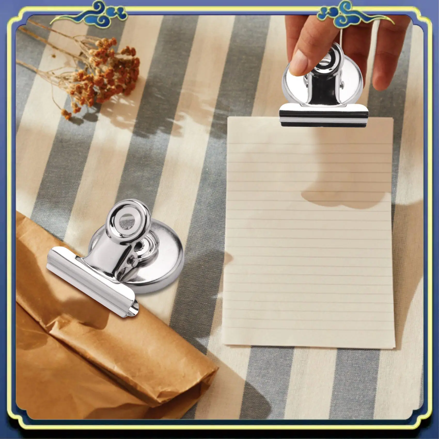 Portable 20 Pack Magnetic Clips,Scratch-Free Refrigerator Strong Magnet Clips,Binder Clips Paper Clamps,Whiteboard Magnets Clips