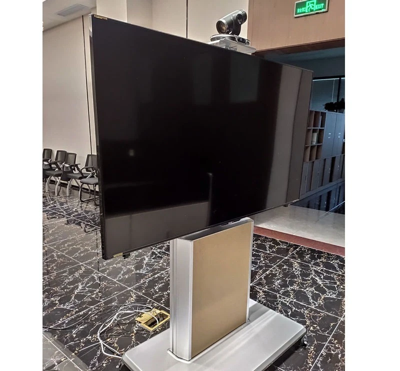 

55-86 Inch Mobile TV Bracket Floor Cart Video Conference Bracket with Equipment Tools Knife I2c I6