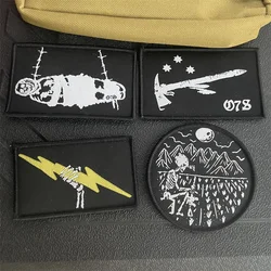 Projektmonark Replica Lightning Skull Morale Badge One7Six No Sympathy Embroidery Patches Tactical Backpack Decorative Sticker