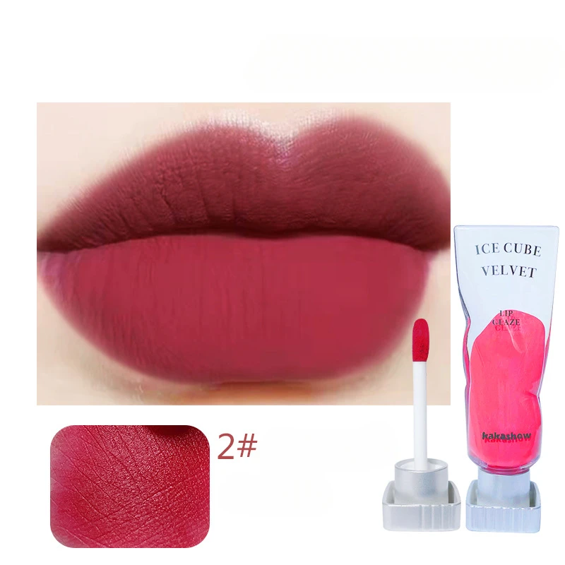 6 Kleuren Spiegel Lip Glazuur Pigment Transparant Ijsblokje Matte Lippenstift Non-Stick Cup Langdurige Make-Up Waterdichte Sexy Lipgloss