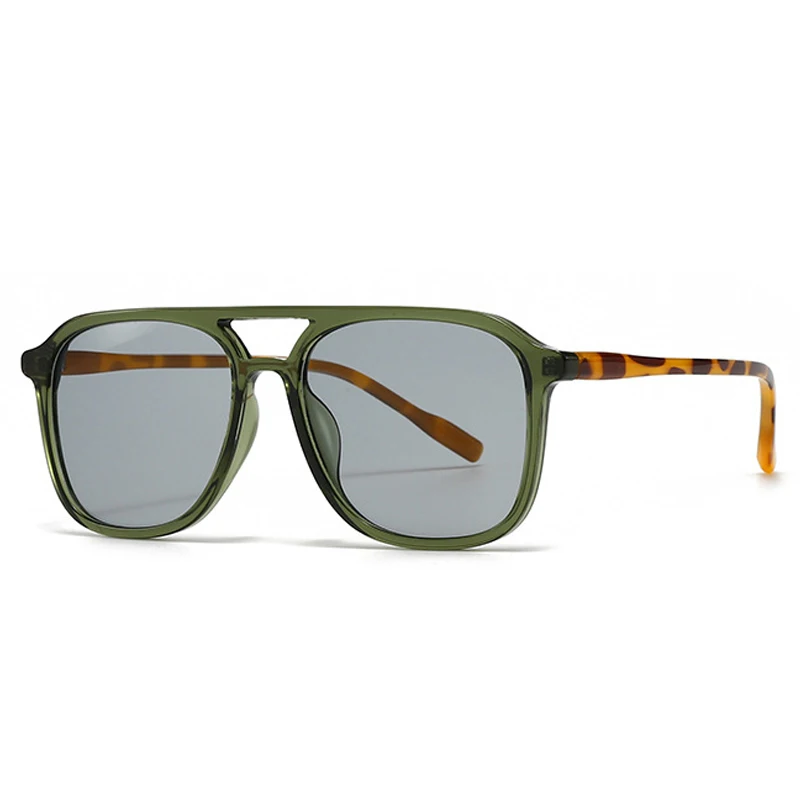 SO&EI Retro Doppel Brücken Männer Quadratische Sonnenbrille Mode Blau Grün Shades UV400 Frauen Trend Gradienten Sonnenbrille