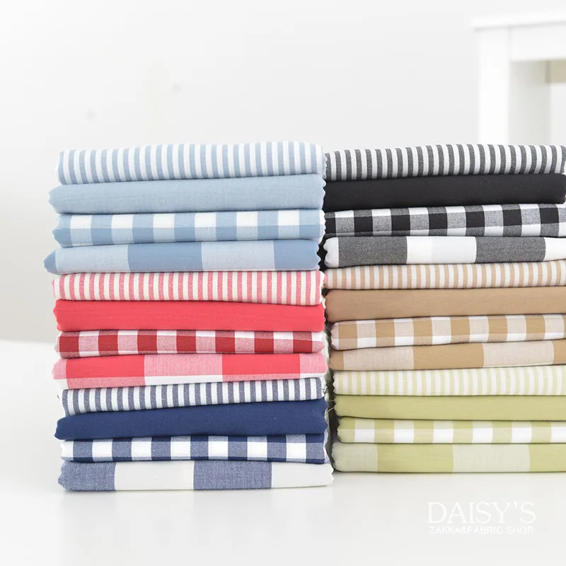 50*145CM Plaid Stripe Printed Fabrics Print Quilting Fabrics For Clothing Kids Dolls Decoration Textile Sewing Patchwork D30