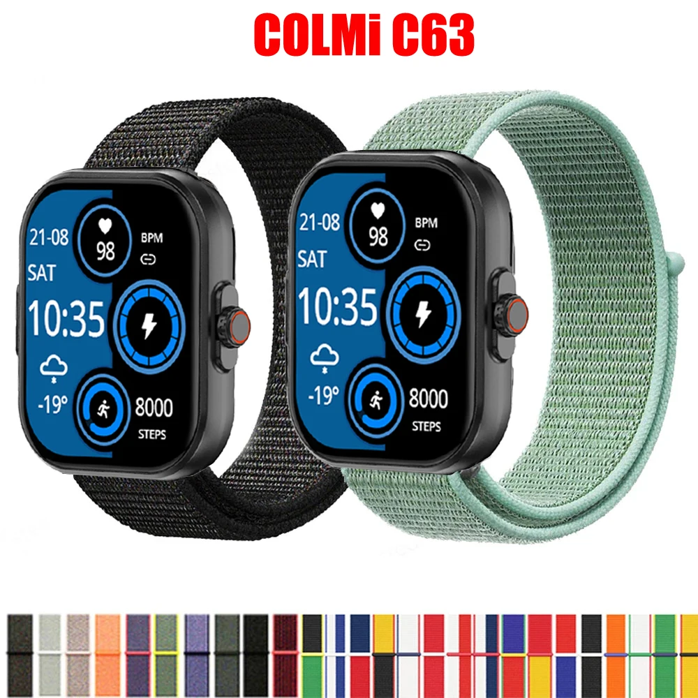 22mm Nylon Loop Strap for COLMi C63 C81 Smartwatch Replacment Bracelet Sport Watchband Correa for COLMi C81 Band