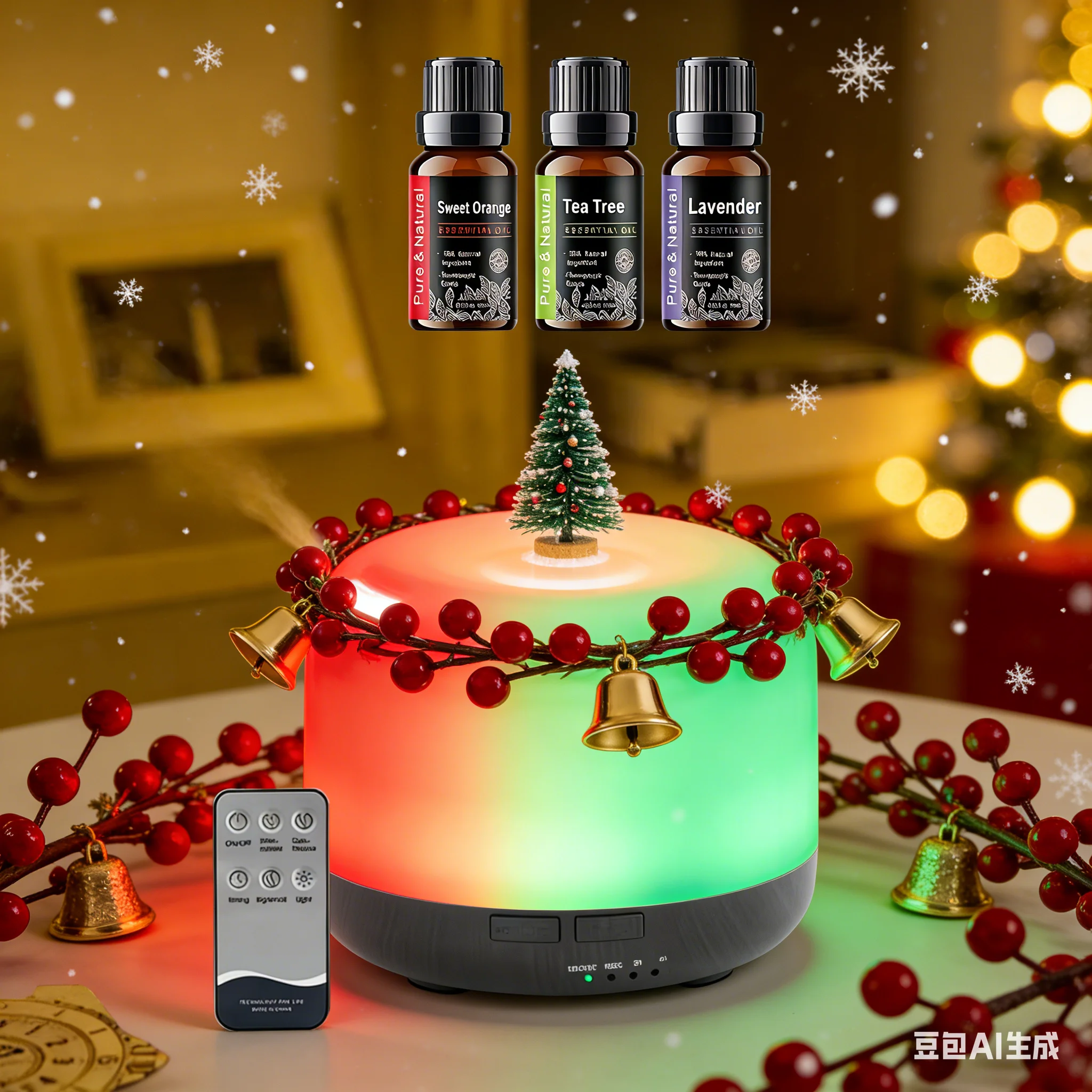 

The perfect gift for 7-color change essential oil diffusion and remote, 500ml, silent operation, allowing you to have a good sle