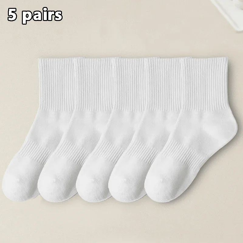 

5Pairs Brand Men Cotton New Style White Socks Men Soft Breathable Sports Long socks Summer Winter for Male Socks Plus Size