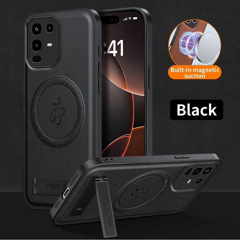 

Luxury Leather Kickstand Case for Infinix Note 50s 50x 5G 50 40 Pro Plus For Magsafe Magnetic Folding Stand Cover For Hot 50i 40