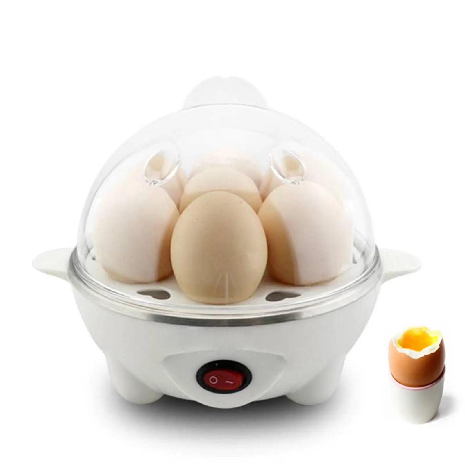 Olla para huevos hervidos, utensilios de cocina de acero inoxidable, vaporizador multifuncional para cocinar el desayuno, enchufe europeo