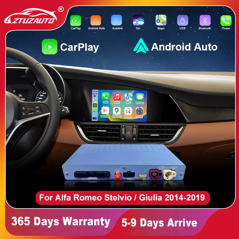 2025 Wireless Carplay for Alfa Romeo Stelvio & Giulia 2014-2019 Models Smart Android Auto Mirror Link AirPlay Car Play Function