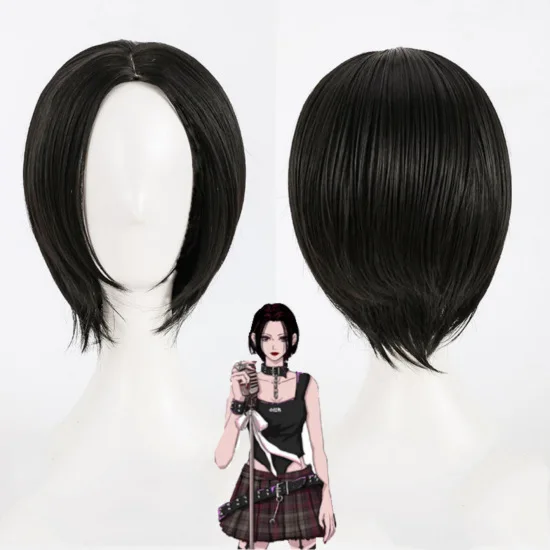 

Kagerou's Coldness NANA Ogasawara Nana Cosplay Wig Black Middle Parting Short Wig Face-framing