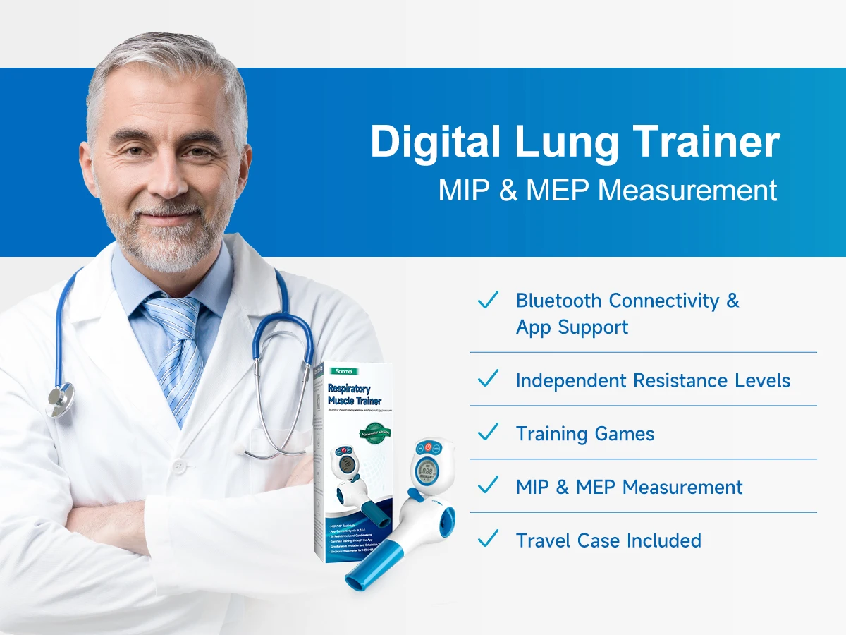 Sonmol Digital Breathing Exercise Device for Lungs | Lung Trainer for Respiratory Muscle Training | Breathing Trainer