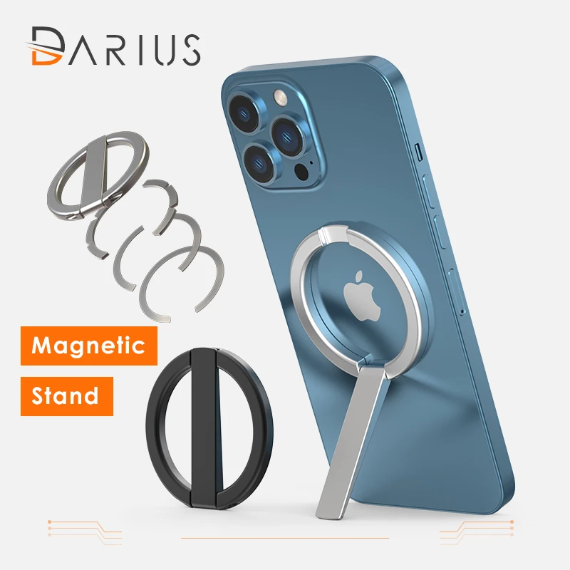 Magnetic Ring Holder Aluminum Mobile Phone Stand Fold Removable Bracket For iPhone 14 13 12 Pro Max Mini 14Plus Series MagSafe