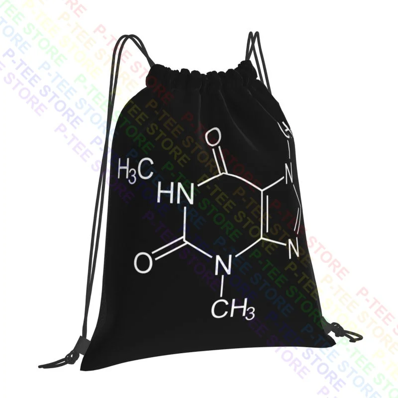 Caffeine Molecule Drawstring Bags Gym Bag Cute New Style 3d Printing Riding Backpack