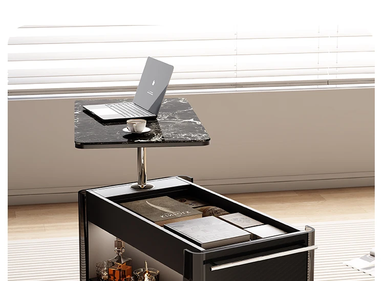 LXY minimalist trolley living room mobile side table liftable sofa locker