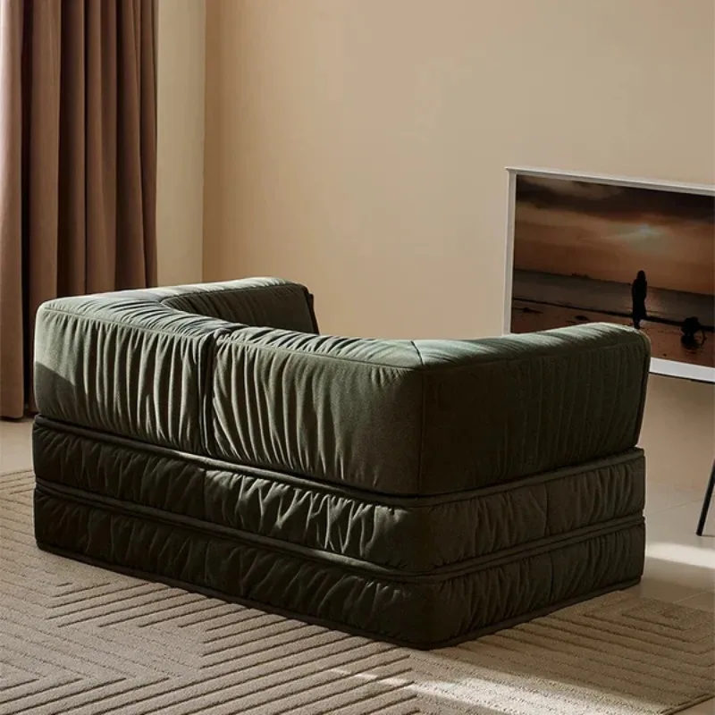 High-density sponge cross-border foreign trade vacuum compression sofa corduroy retro straight row sofa bed fabric