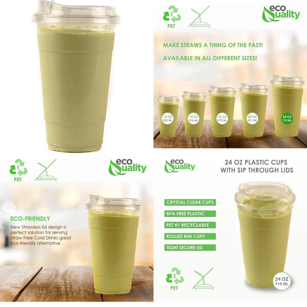 

Одноразовые стаканчики на 24 унции с крышками для холодного кофе и смузи — прозрачный пластик, для хозяина