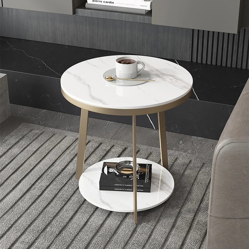 Table Ronde d'Angle de Service Simple, Mobilier Nordique, Table de Salle à Manger, Table de Nuit Légère