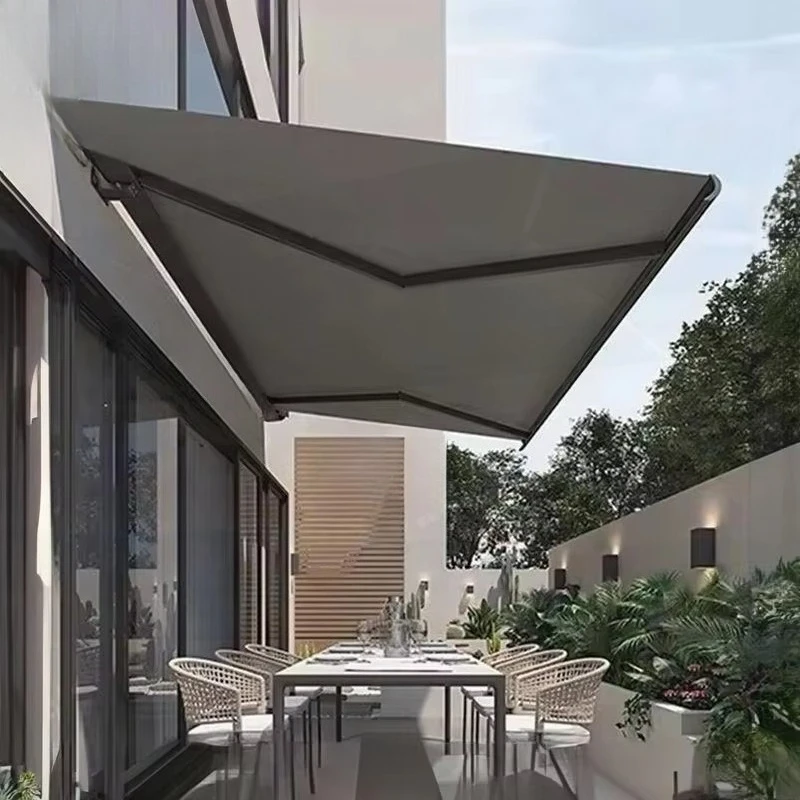 French modern outdoor telescopic sunshade UV-proof waterproof adjustable awning courtyard garden balcony awning