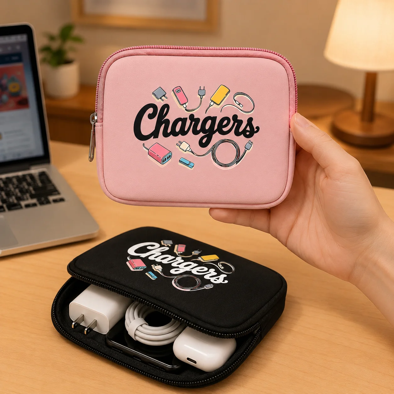 Travel Cable Organizer Compact Electronic Accessories Bag Portable Charger Storage Pouch Tech Case for Cables Earbuds Adapters
