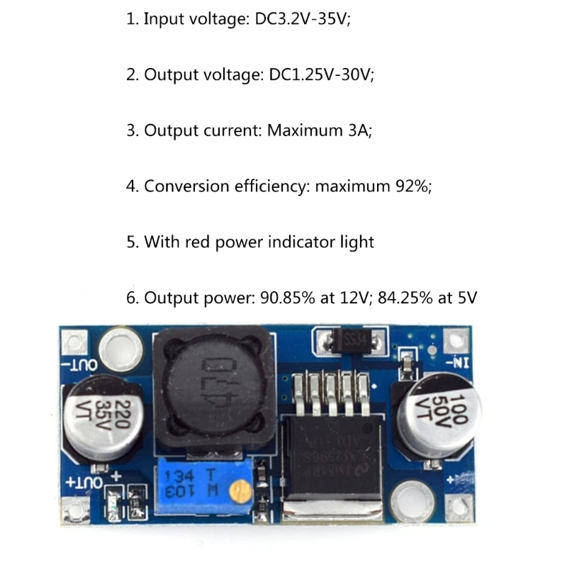 DN59 LM2596S-ADJ 降圧電圧レギュレータ電源モジュール 3-40V から 1.5-35V 3A 電圧安定化コンバータ 3.3V/5V/12V/24V