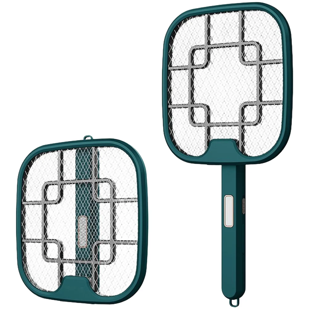 Foldable Rechargeable Electric Fly Swatter with 360 Degree UV Light and High Voltage Grid for Indoor Applications