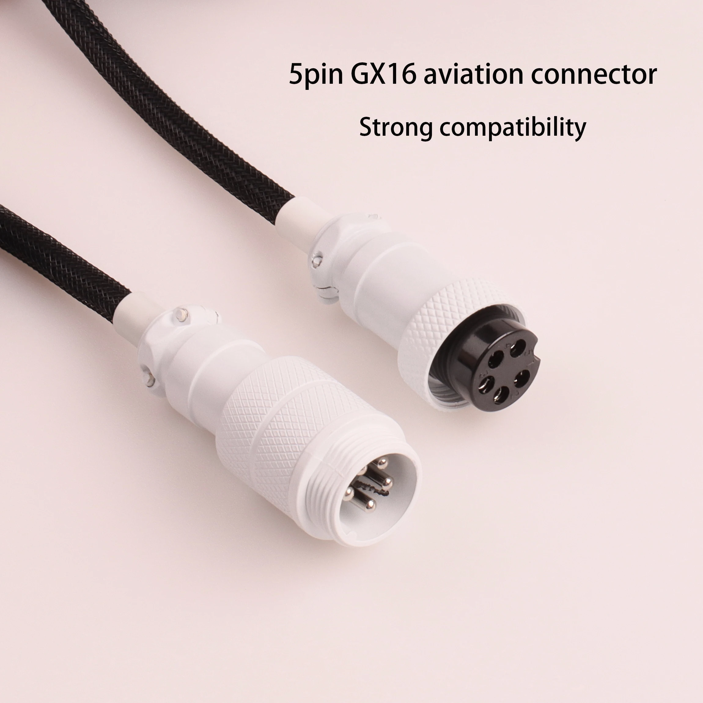 LANO-Cable en espiral tipo C para teclado mecánico, Cable de datos de 1,5 metros, conector aviador Wite, adecuado para la combinación de accesorios