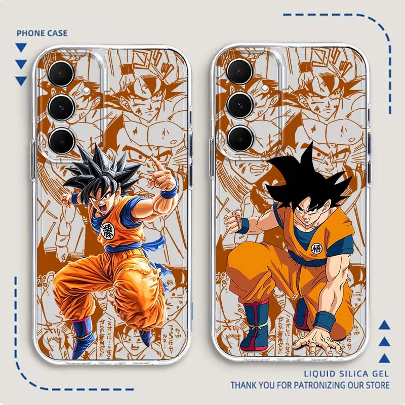 Funda transparente de TPU para teléfono Samsung Galaxy Note 20 10 F12 M23 F23 M14 F15 M54 M55 Ultra Plus 5G con diseño de Son Goku Dragon Ball