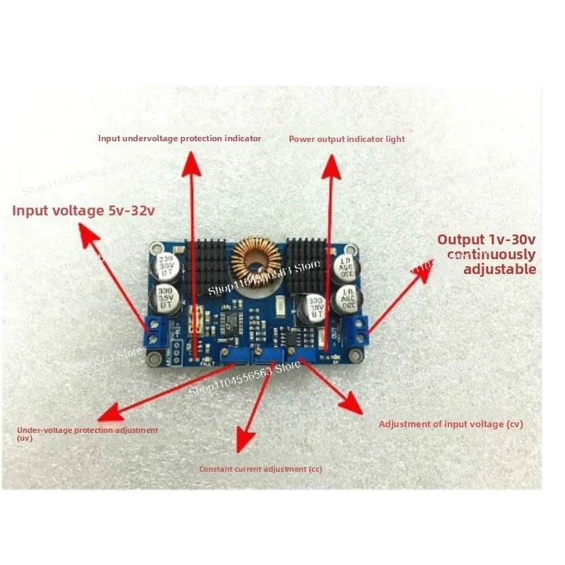 LTC3780 DC Automatic Step-Up/Down Regulator Module - 5-32V Input to 1-30V Output (10A, for Charging)