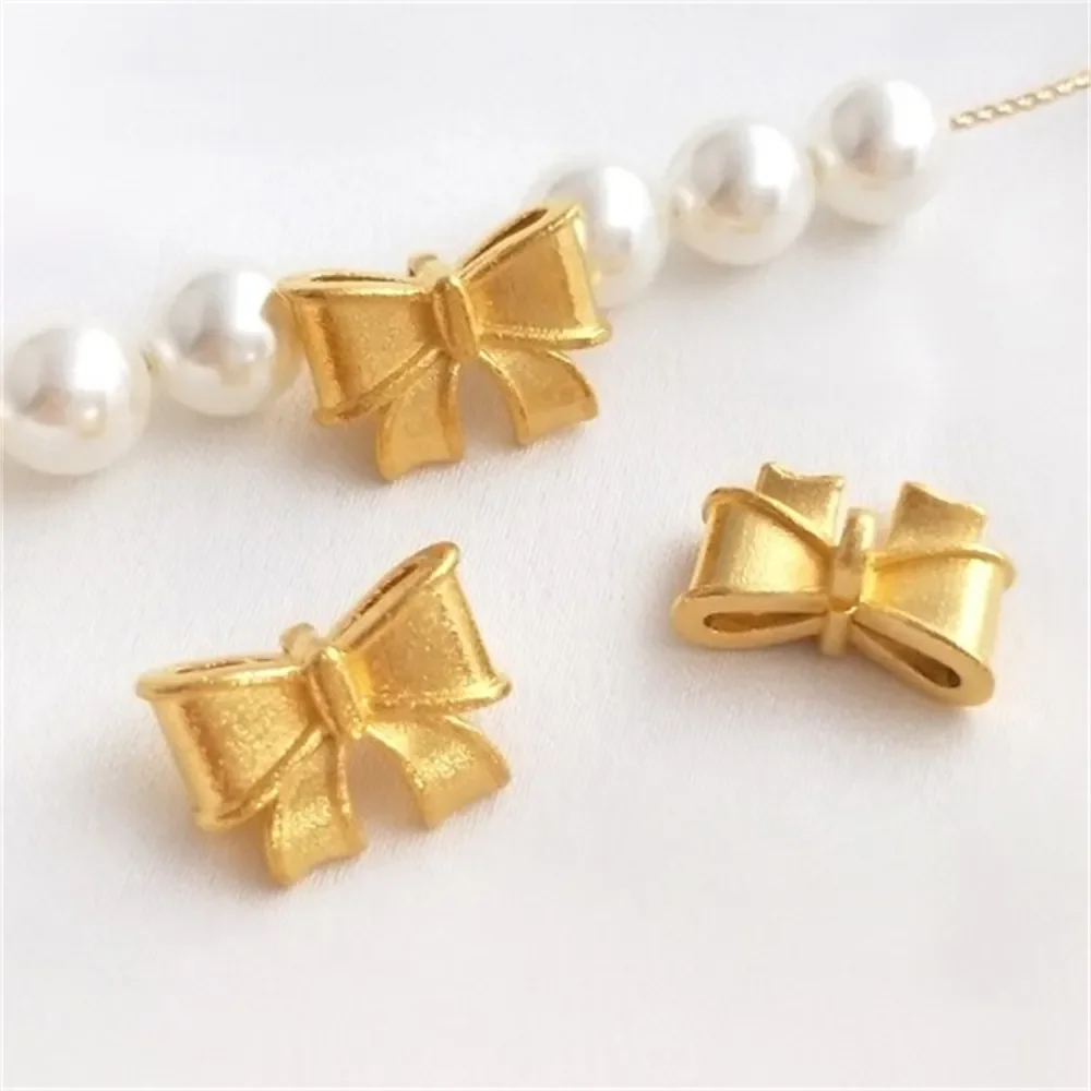 

Vietnamese Sand Gold Bow Button Bracelet Necklace Beaded DIY Jewelry Separated Bead Accessories Handmade K431