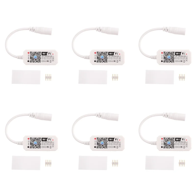 ABZW 6X RGB Led Light Strip التحكم الصوتي يعمل مع Alexa & Google Home، وحدة تحكم WIFI الذكية مع تطبيق مجاني عبر IOS Android