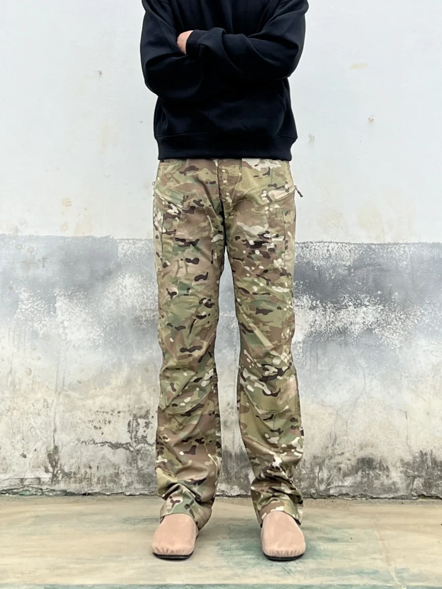 Men's Casual Pants Vintage Camouflage Outdoor Multi-Pocket Straight Functional Workwear Hiking Climbing Pants
