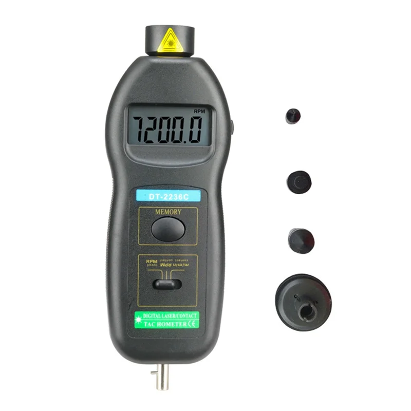 DT2236C Speed Detector Meter Laser Tachometer DT 2236C LED Digital Optical Contact Tachometer Detector Meter