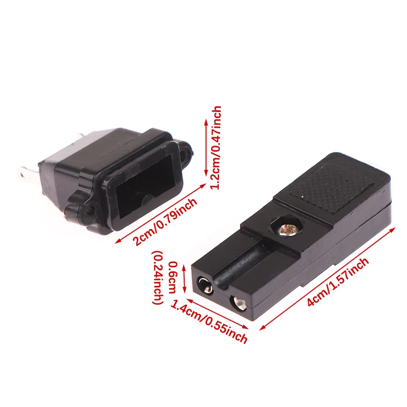 Two-wire Electric Screwdriver Plug 2-core Power Socket DC Power Plug Connector 2 Pins Black Small Two-wire Plug