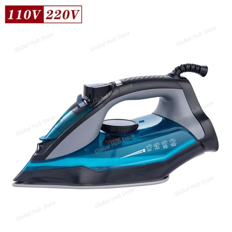 Steam Iron for Clothes Rapid Heating, 2200W Iron with Non-Stick Ceramic Soleplate, Auto-Off, Burst of Steam, Self-Cleaning