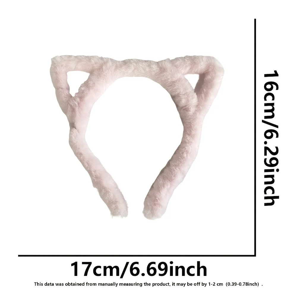 1/4 Stück Katzenohren-Plüsch-Stirnband, große Stirnbänder für Damen, nicht leicht zu beschädigen, leicht zu tragen, Party-Verkleidung, zum Tragen von Haaraccessoires – Detail 3