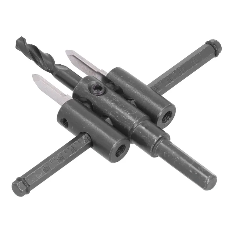 

Adjustable Circle Hole Cutter Saw Kit Wood Drill Bit Round Cutting Woodworking DIY Tool30-120mm