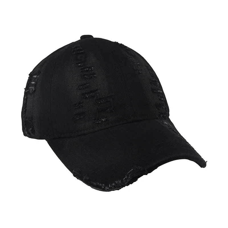 

Retro Broken Hole Baseball Cap Adjustable Breathable Net Fishing Cap Hip-hopWashed Cotton Mesh Trucker Hat For Man Women