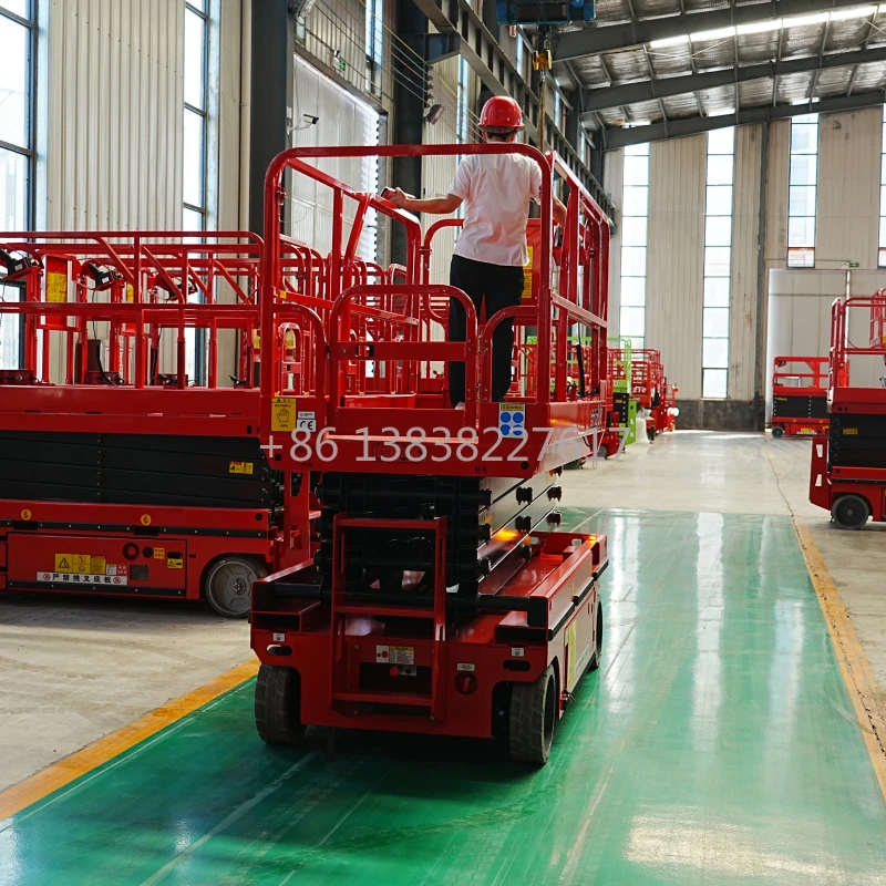 Fully Automatic Scissor Lift Solid Rubber Tires Hydraulic Shear Forklift Extended Working Height Corrosion-resistant Durable view 5