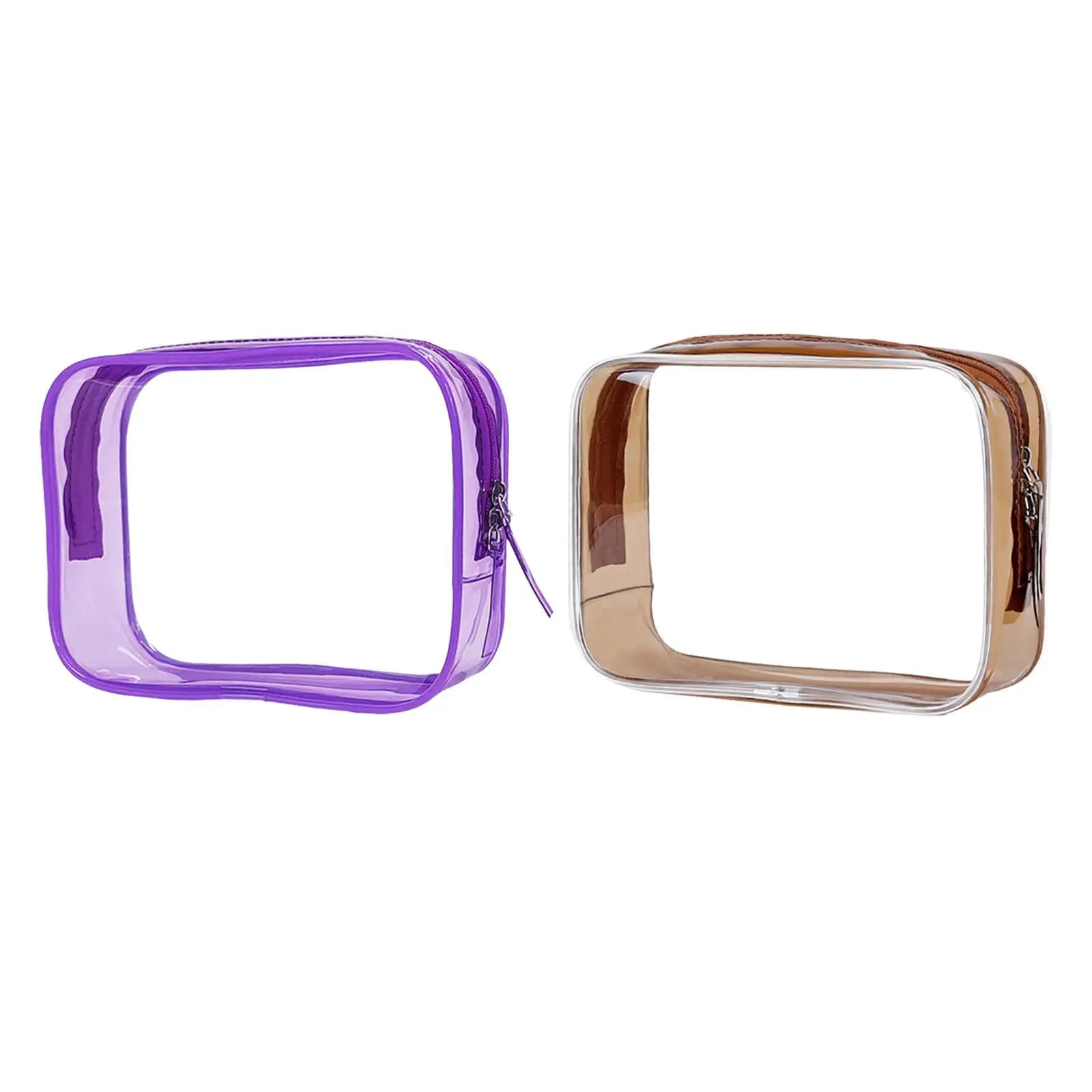 Bolsa de maquillaje transparente con doble cremallera, bolsa de almacenamiento multiusos, bolsa de cosméticos de PVC, organizador para Fitness en casa, transporte en avión