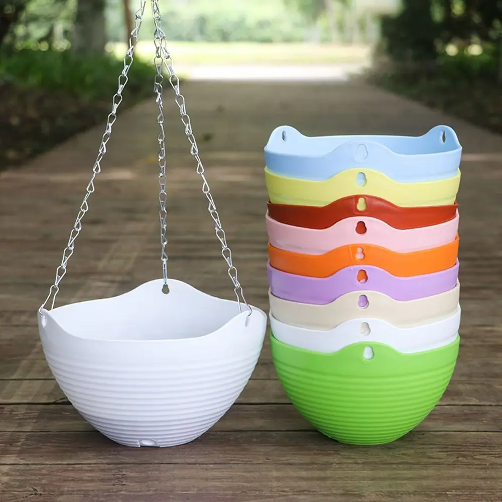 Durable Self-absorbing Hanging Basket Plastic Colorful Hanging Flower Pot Flowerpot Home Decor