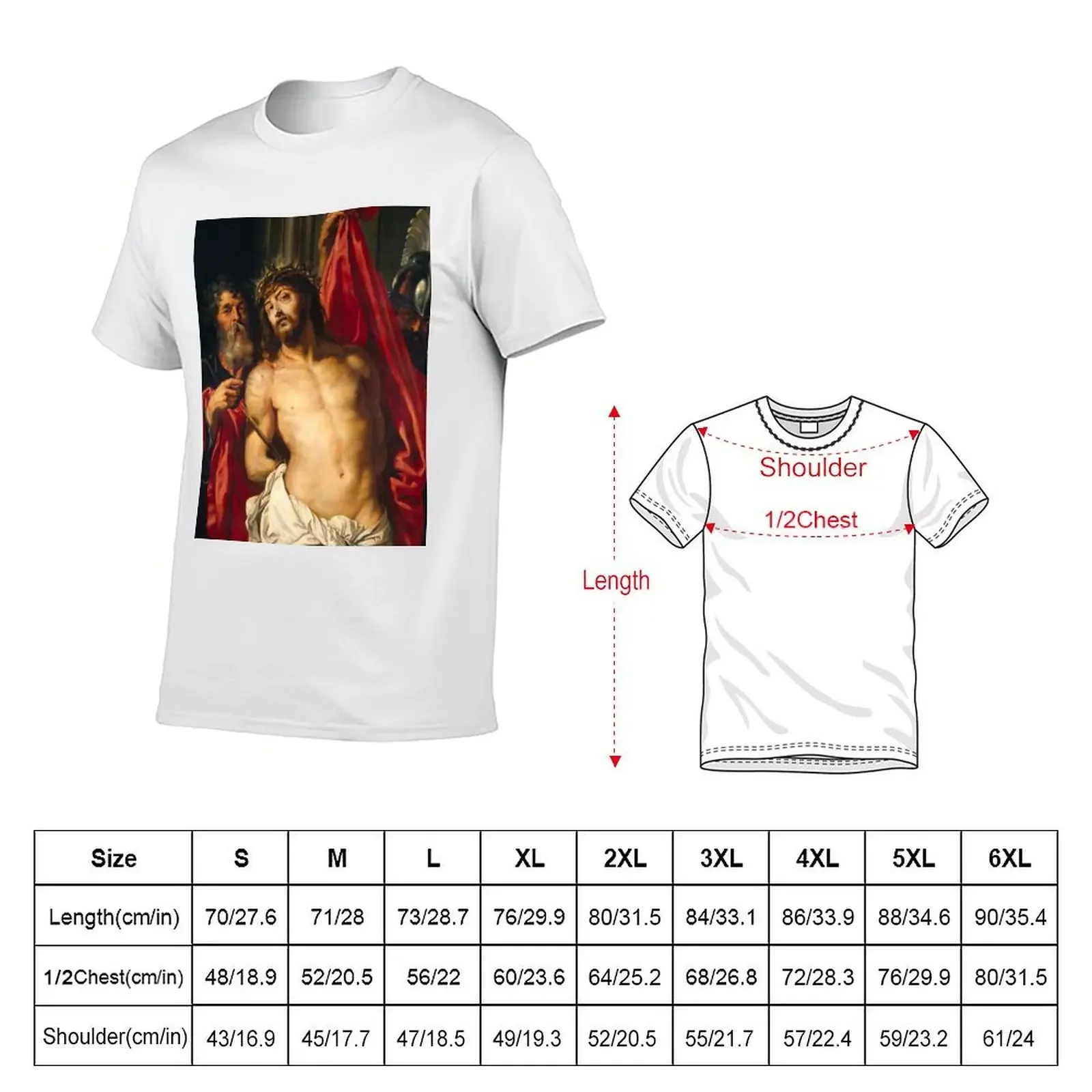 Jesus Christ: Ecce Homo , Rubens, 1612 T-Shirt essential t shirt shirts graphic tee sublime anime Men's cotton t-shirt