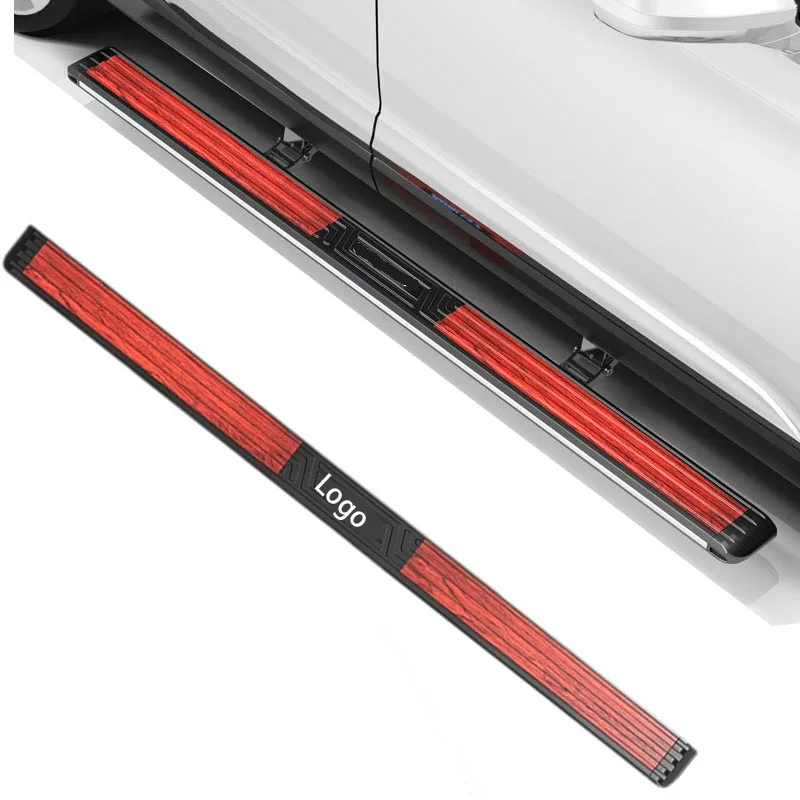 

Factory Direct Mahogany Electric Side Step, Luxurious Aluminum Running Board with Colorful LED Light for