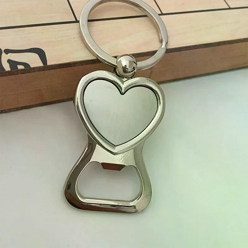 1pc Heart Shaped Heart Beer Bottle Opener Key Chain Portable Party Small Gift Home Decoration