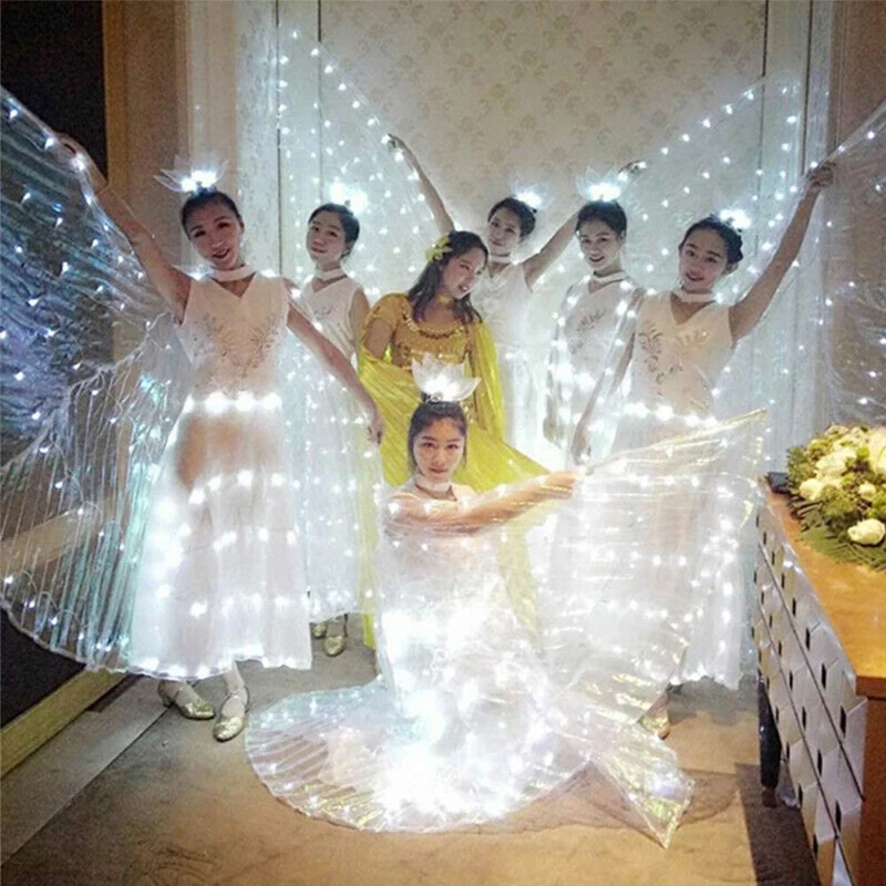 Imagem -04 - Led Butterfly Isis Wings para Dança do Ventre Trajes Fluorescentes de Dança do Ventre para Crianças e Adultos Trajes de Carnaval