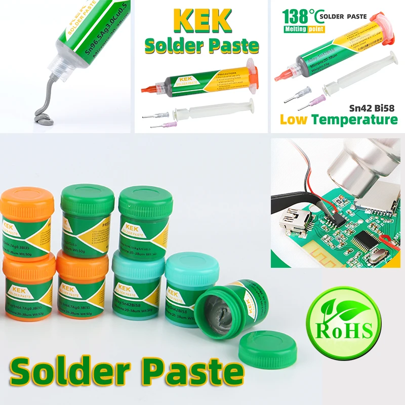 Low temperature soldering of lead-free environmentally friendly BGA solder paste for chip soldering and SMD surface mounting