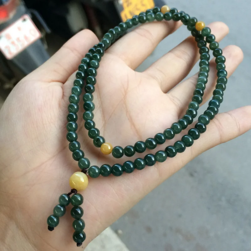 Floating Men's and Women's Oil Green Sweater Chain Jade Bracelet Necklace Gift