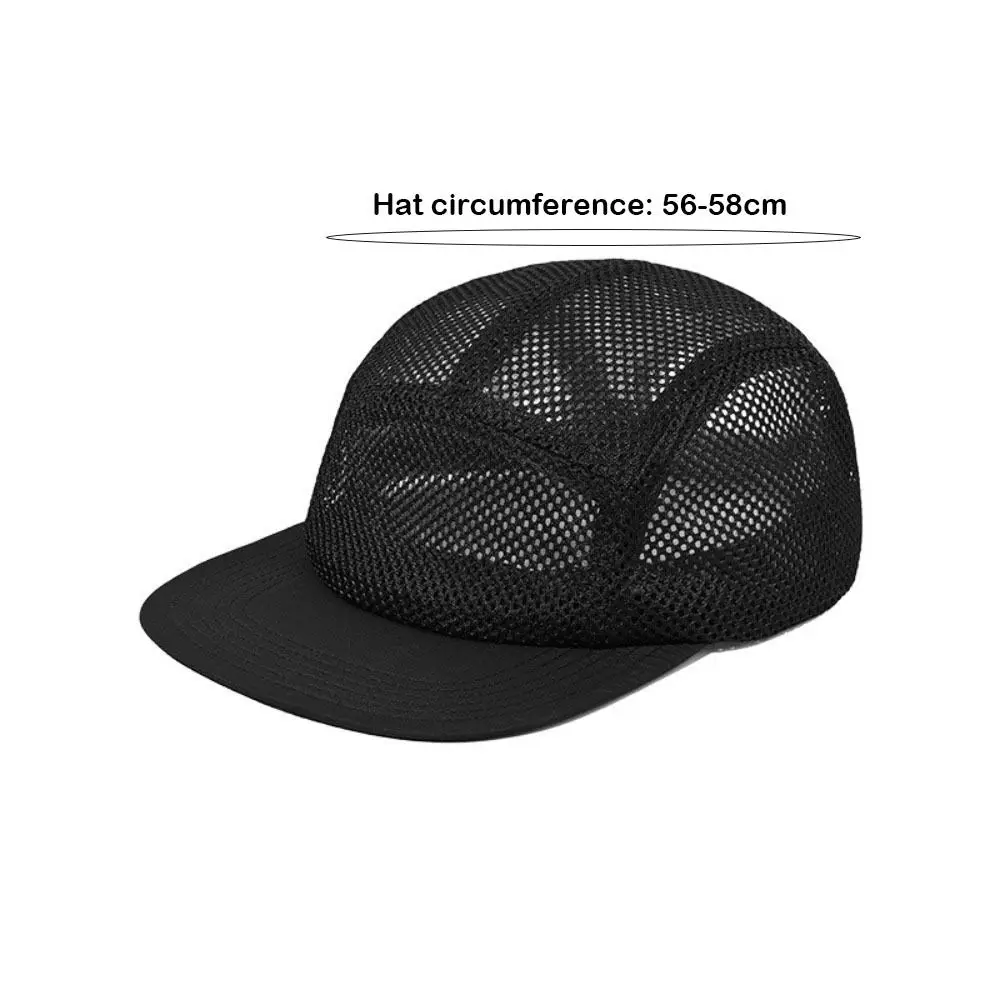 Gorra de béisbol de malla Retro de estilo japonés, gorra con visera ajustable de 5 paneles, gorra transpirable de ala plana de secado rápido, Unisex