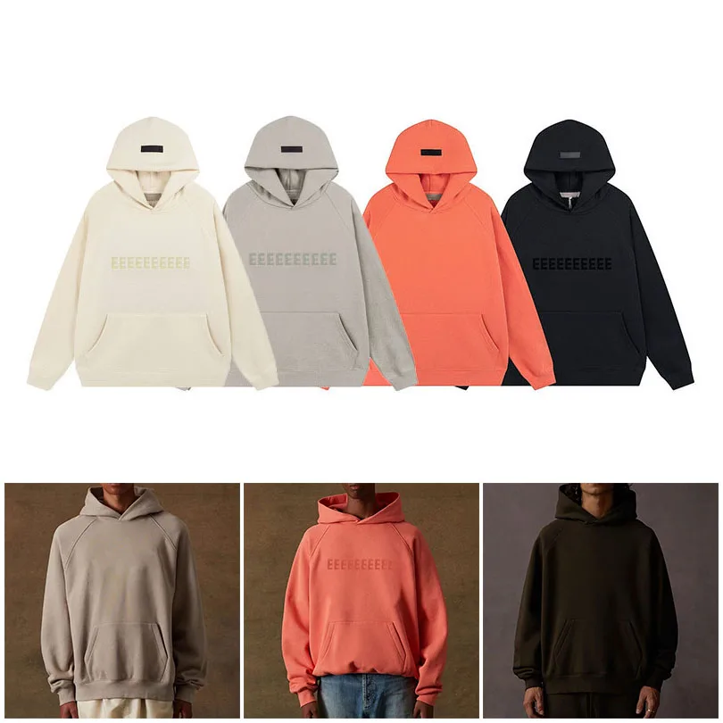 

Season 8 Luxury Brand Men's Hoodies Chest Two Rows Flocking Letter Logo Sweaters Designer Brand Couple High Street Hoodie Sets