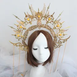 Diy Lolita Virgin Hair Hoop Sun Goddess Lolita Headdress Material Package Angel Headpiece Halo Headband Tiara Accessories