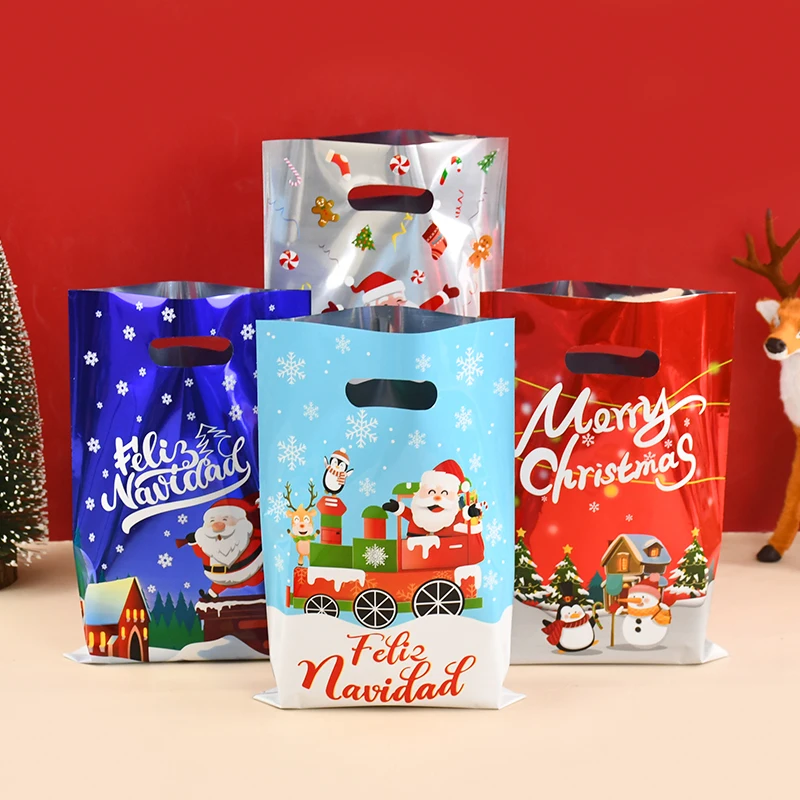 

10pcs Christmas Gift Bags Snowman Santa Claus Cookie Candy Packaging Bag Merry Christmas Decor For Home Navidad New Year Gift