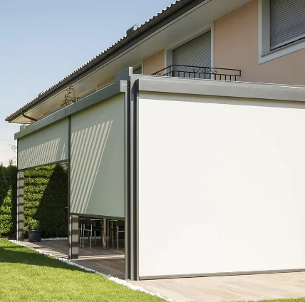 High Quality Zip Track Windproof Roller Blind  Retractable Motorized Windproof Outdoor Shades Scrseen and Patio